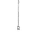 0.15 carat solitaire pendant with a emerald cut diamond in white gold