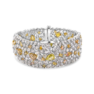 Bracelets - One of a kind - 25.63 carat gradient bracelet in yellow and white gold