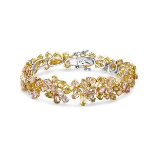 Bracelets - One of a kind - 15.90 carat gradient bracelet in yellow and white gold