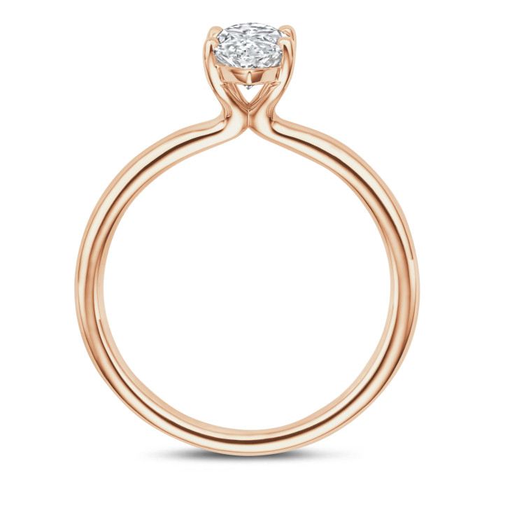 2.00Ct solitaire ring in red gold with Marquise diamond