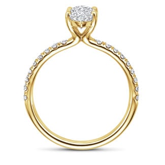Rings - 1.00Ct solitaire ring in yellow gold with Marquise diamond