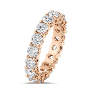 3.40 carat diamond eternity ring in red gold