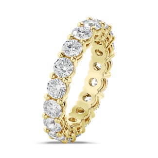 3.40 carat diamond eternity ring in yellow gold