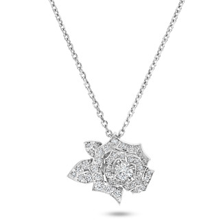 New Arrivals - 0.50 carat diamond rose design pendant in white gold
