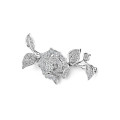 1.50 carat diamond rose design brooch in white gold