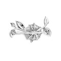 1.50 carat diamond rose design brooch in white gold