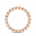 1.75 carat full-set eternity ring with marquise cut diamonds in red gold