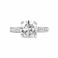 2.00 carat solitaire diamond ring in white gold with side diamonds