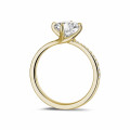 1.50 carat solitaire diamond ring in yellow gold with side diamonds