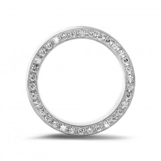 Wedding - 0.70 carat eternity ring in white gold with small round diamonds on the side