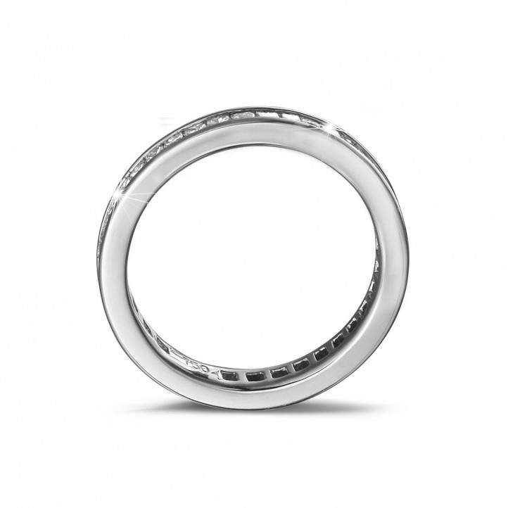 0.90 carat eternity ring (full set) in white gold with princess diamonds