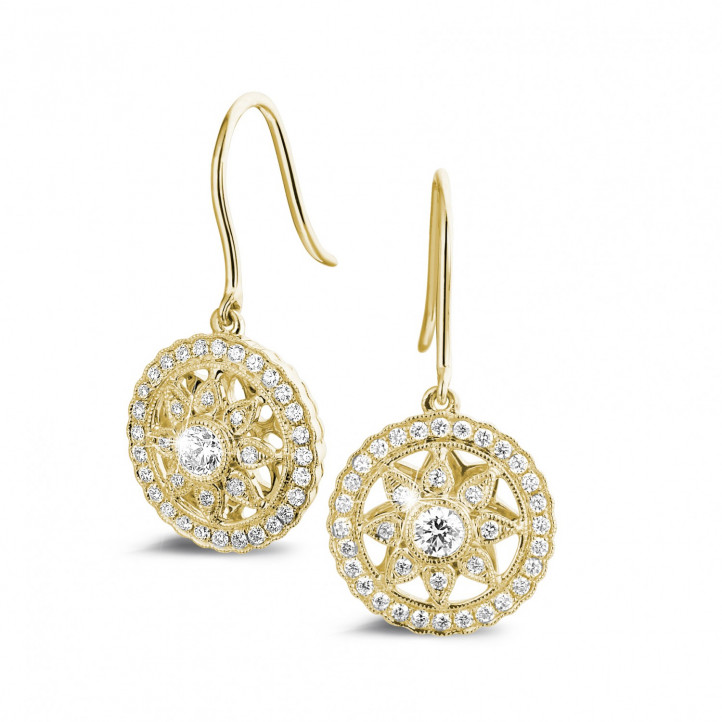 0.50 carat diamond earrings in yellow gold