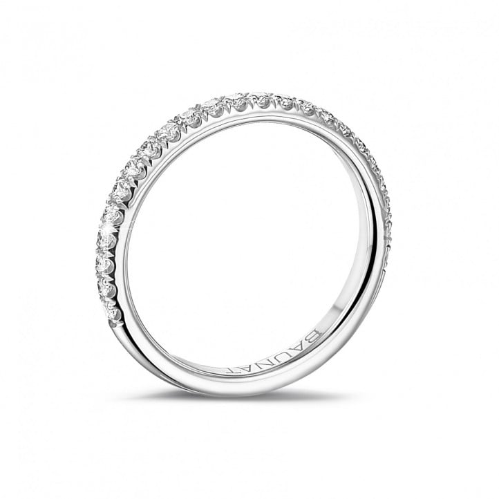 0.35 carat eternity ring (half set) in platinum with round diamonds