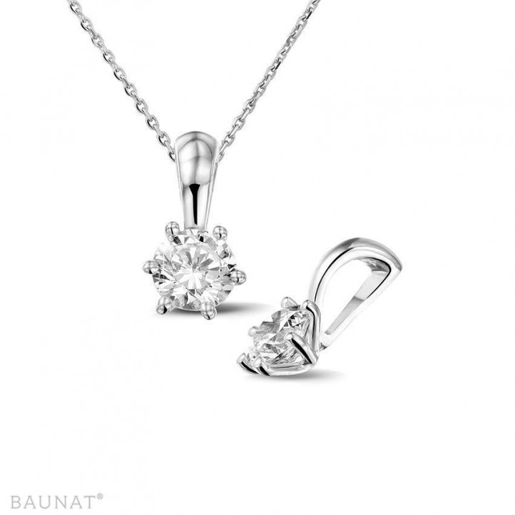 0.50 carat platinum solitaire pendant with round diamond