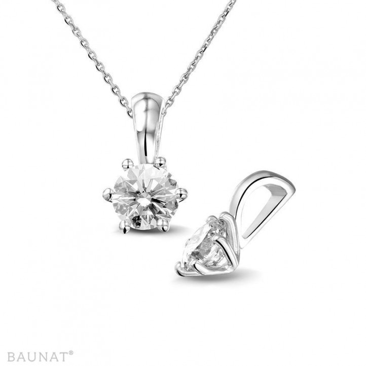 0.75 carat platinum solitaire pendant with round diamond