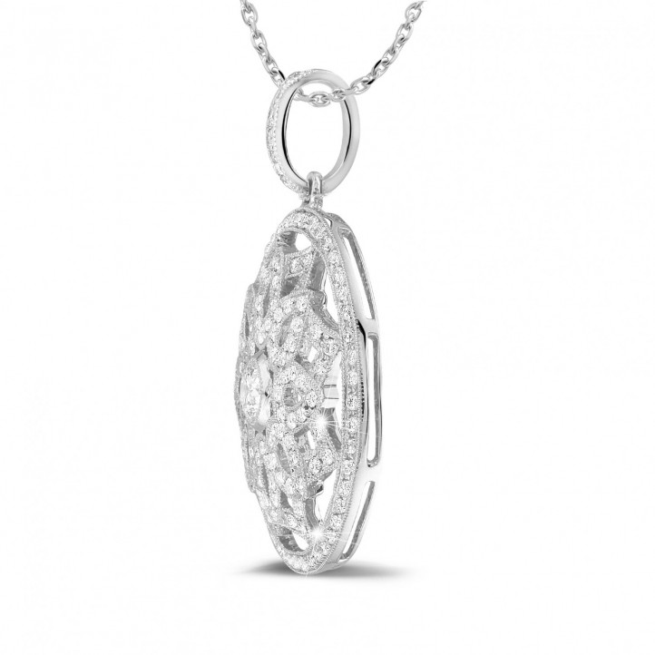 1.10 carat diamond pendant in platinum