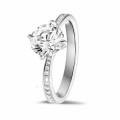 1.50 carat solitaire diamond ring in white gold with side diamonds