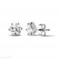 2.00 carat classic diamond earrings in platinum with six prongs