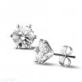 3.00 carat classic diamond earrings in platinum with six prongs