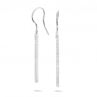 Earrings - 0.35 carat diamond rod earrings in platinum
