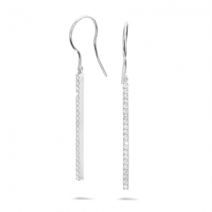 0.35 carat diamond rod earrings in platinum