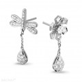 0.95 carat diamond flower & dragonfly earrings in platinum