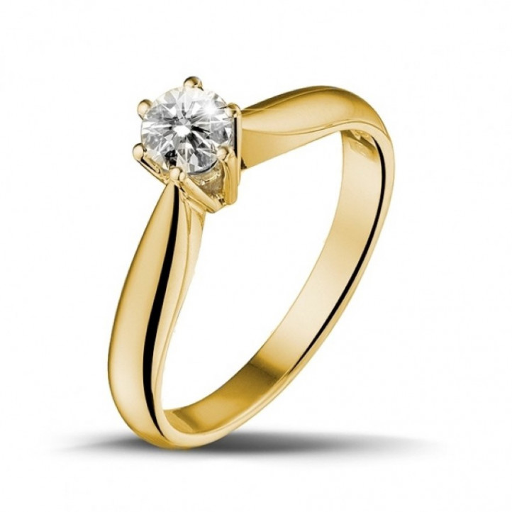 0.30 carat solitaire diamond ring in yellow gold 