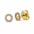 OO earrings in yellow gold with small round diamonds