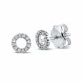OO earrings in white gold with small round diamonds