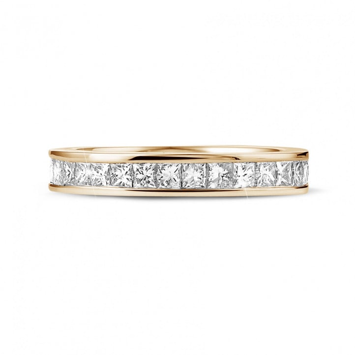 1.75 carat eternity ring (full set) in red gold with princess diamonds