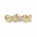 0.32 carat floral eternity ring in yellow gold with small round diamonds