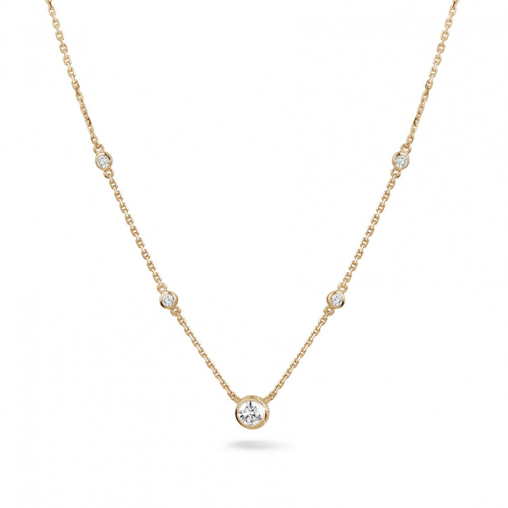 0.45 carat diamond satellite necklace in red gold