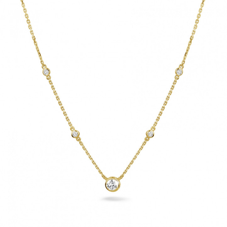 0.45 carat diamond satellite necklace in yellow gold