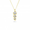 0.85 carat trilogy diamond pendant in yellow gold