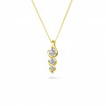 0.38 carat trilogy diamond pendant in yellow gold