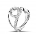 Exclusive BAUNAT stock sale (no 30 day return) - 0.55 carat diamond design ring in platinum (Available in size 50)