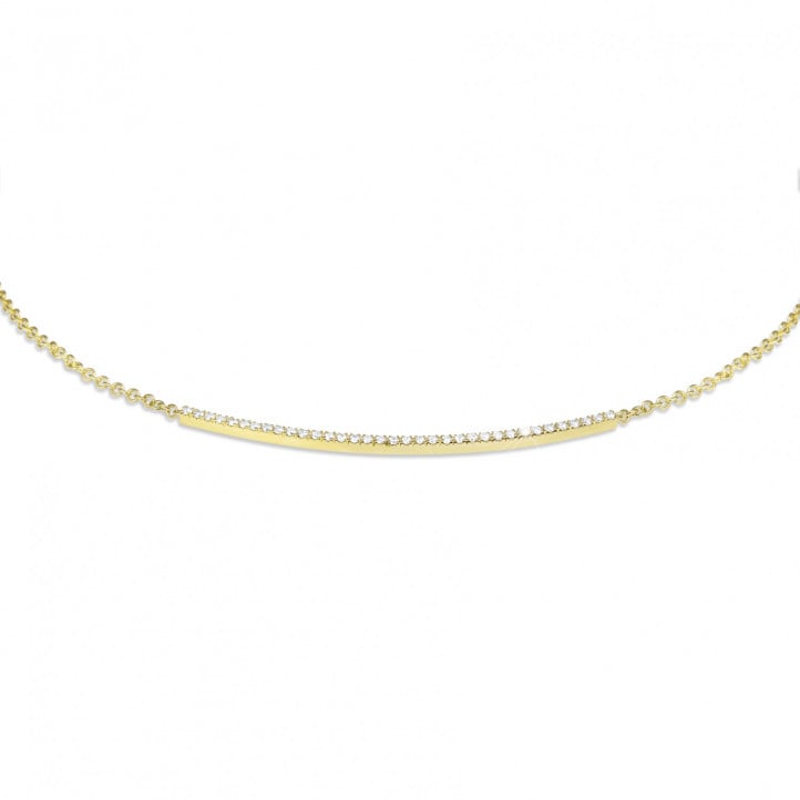 0.30 carat fine diamond necklace in yellow gold