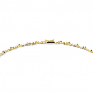 Wedding jewellery - 7.00 carat necklace in yellow gold with round and marquise diamonds