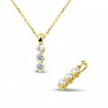 0.30 carat trilogy diamond pendant in yellow gold
