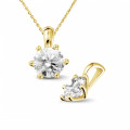 1.50 carat yellow golden solitaire pendant with round diamond