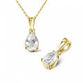 1.50 carat yellow golden solitaire pendant with pear shaped diamond