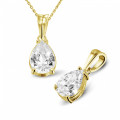 2.50 carat yellow golden solitaire pendant with pear shaped diamond