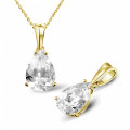 3.00 carat yellow golden solitaire pendant with pear shaped diamond