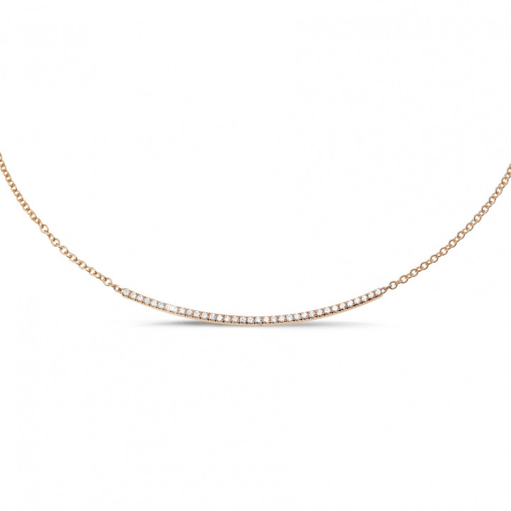 0.30 carat fine diamond necklace in red gold