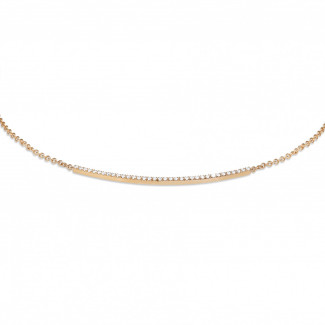 Necklaces - 0.30 carat fine diamond necklace in red gold