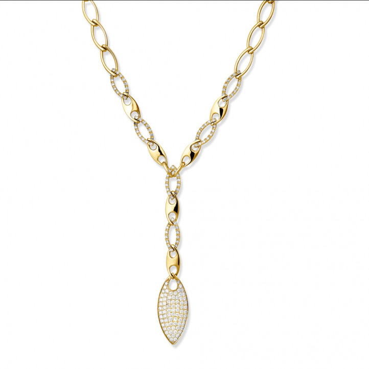 1.65 carat fine diamond chain necklace in yellow gold