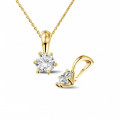 0.50 carat yellow golden solitaire pendant with round diamond