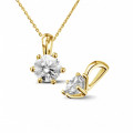 0.90 carat yellow golden solitaire pendant with round diamond