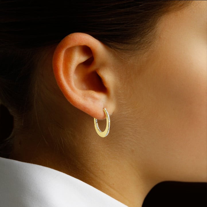 0.22 carat diamond creole earrings in yellow gold