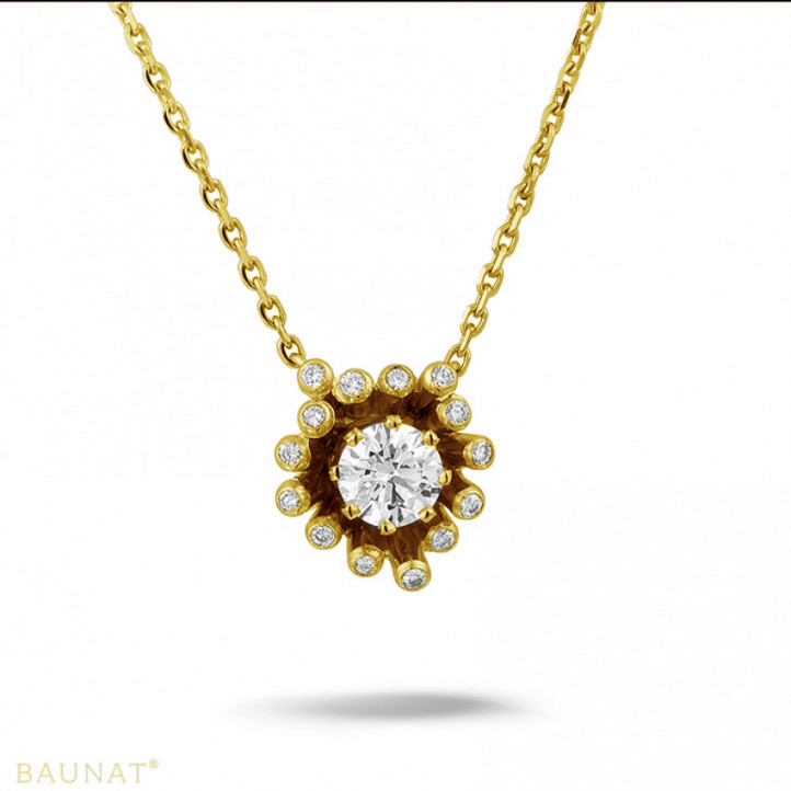 0.75 carat diamond design pendant in yellow gold